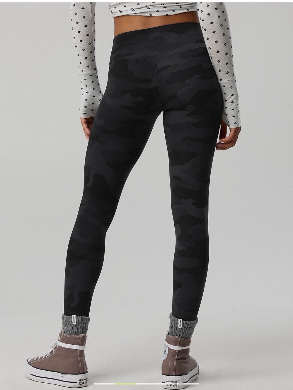 High-Waist Black Camo Leggings for Women